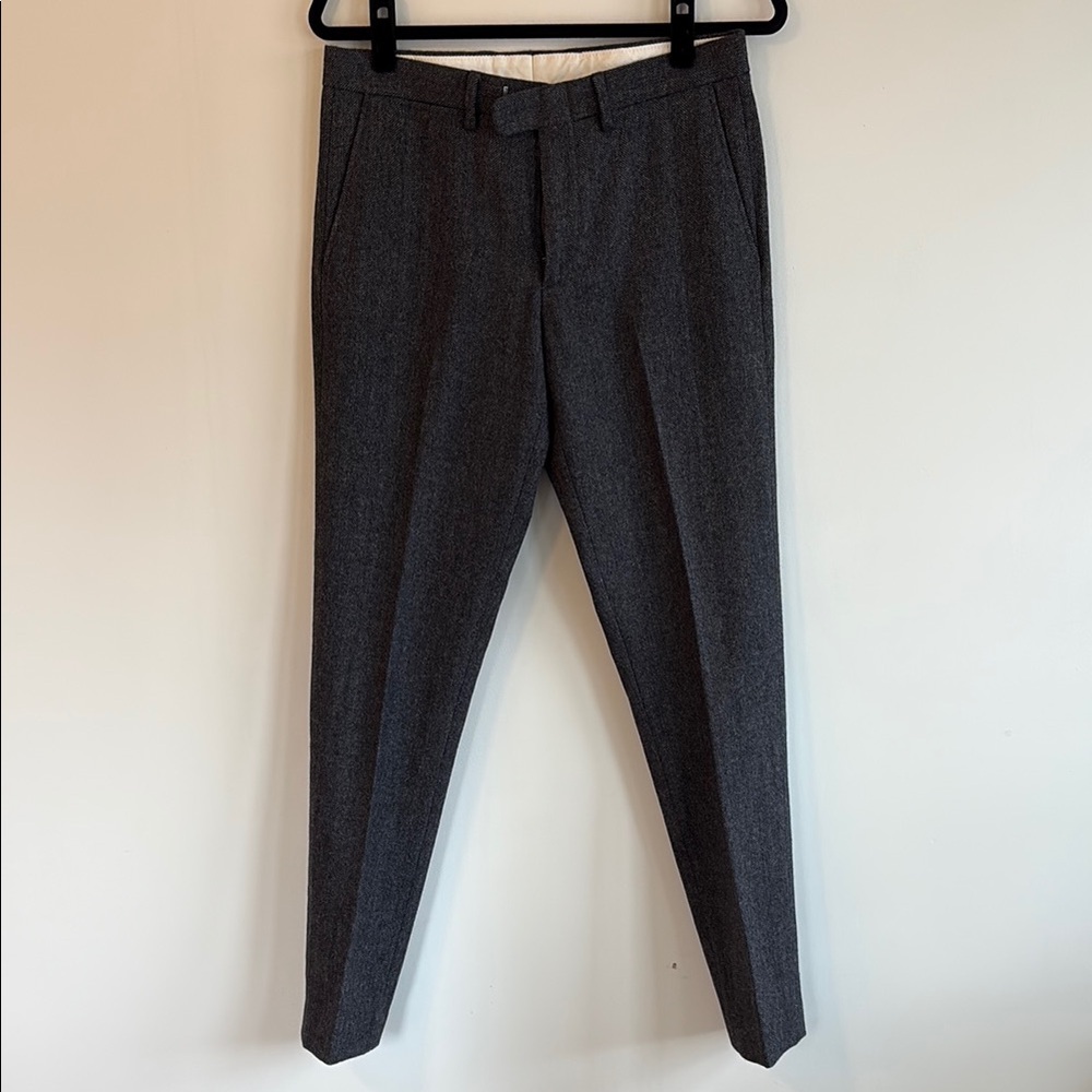 J.Crew Bowery Men’s Wool Grey Herringbone Dress Pants